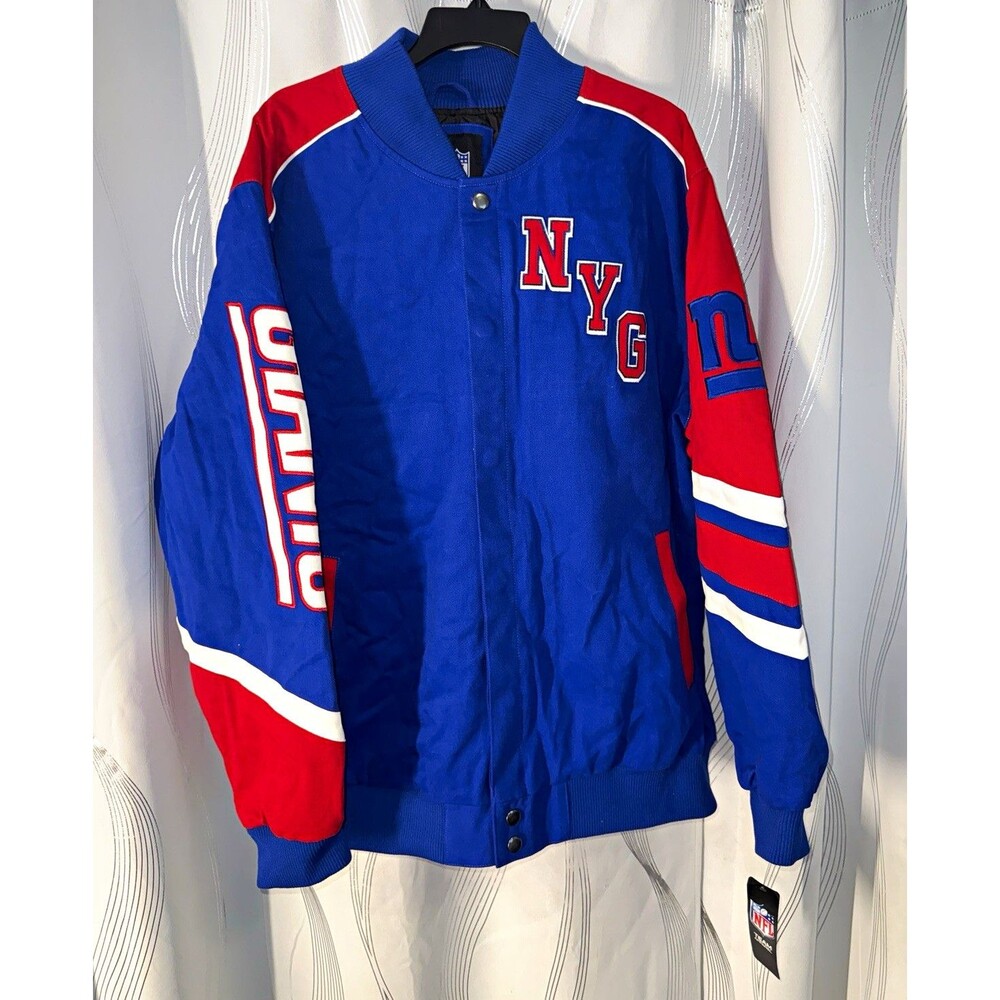 NFL New York Giants NFL Football Jacket Blue/Red/White Men's Size XXL